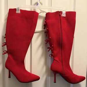Torrid Elegant Red Knee-High Boots WW 9